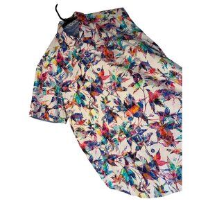 Robert Graham L Cotton Short Sleeve Button Front Classic Fit Shirt RR10496 EUC